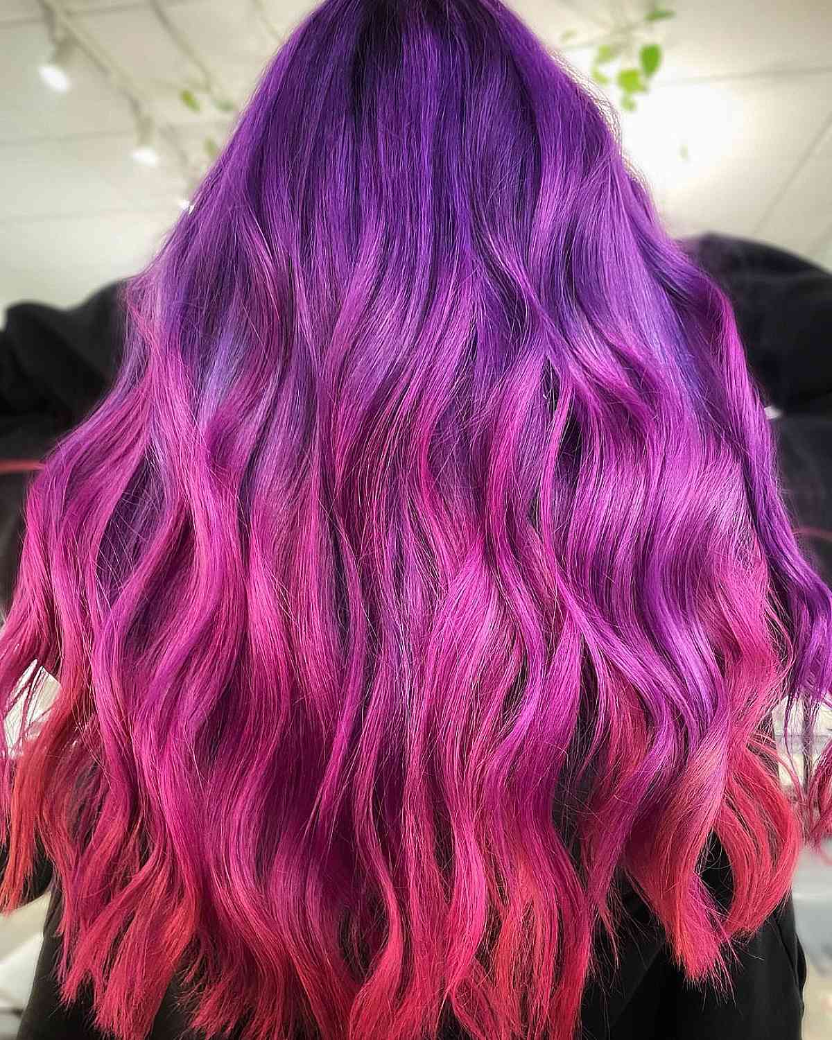 Purple to Pink Ombre with Red Tips