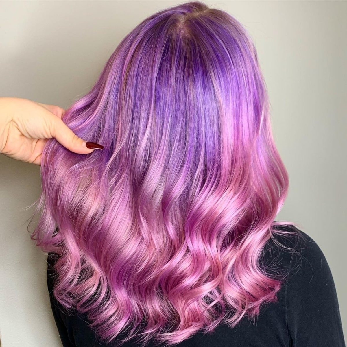 Purple to pink ombre