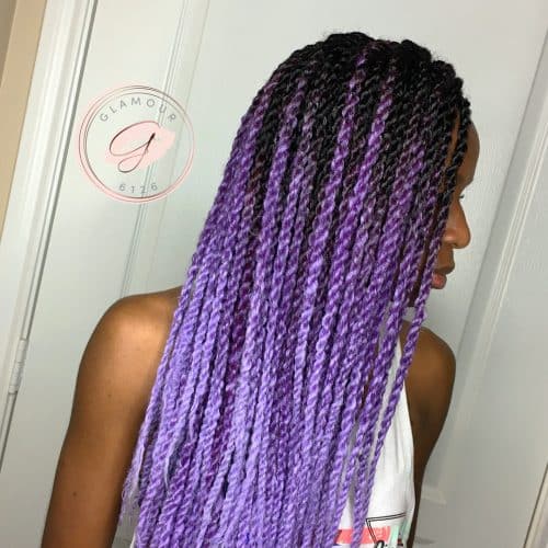 Purple Senegalese Twists