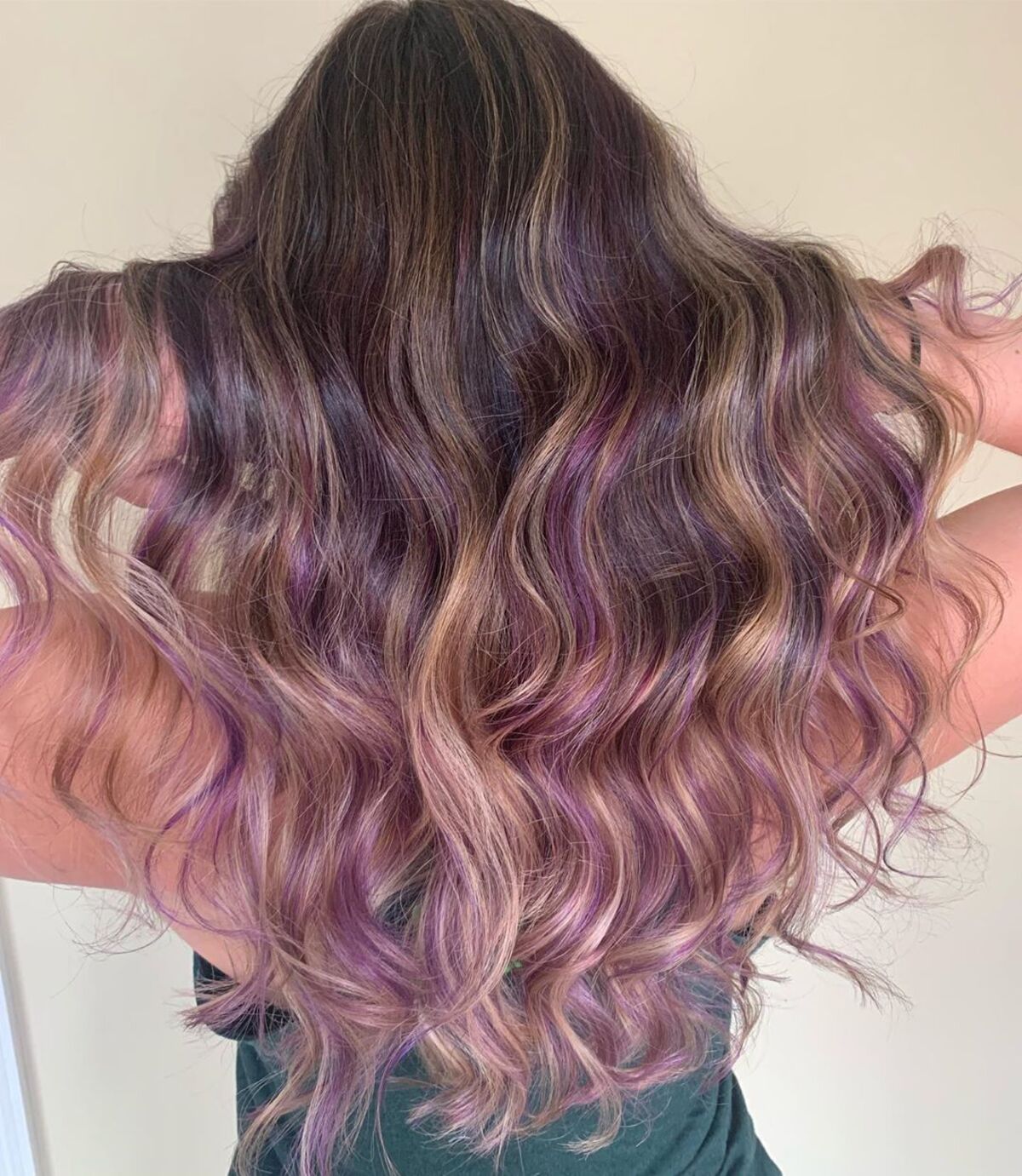 Purple with Lighter Blonde Highlights