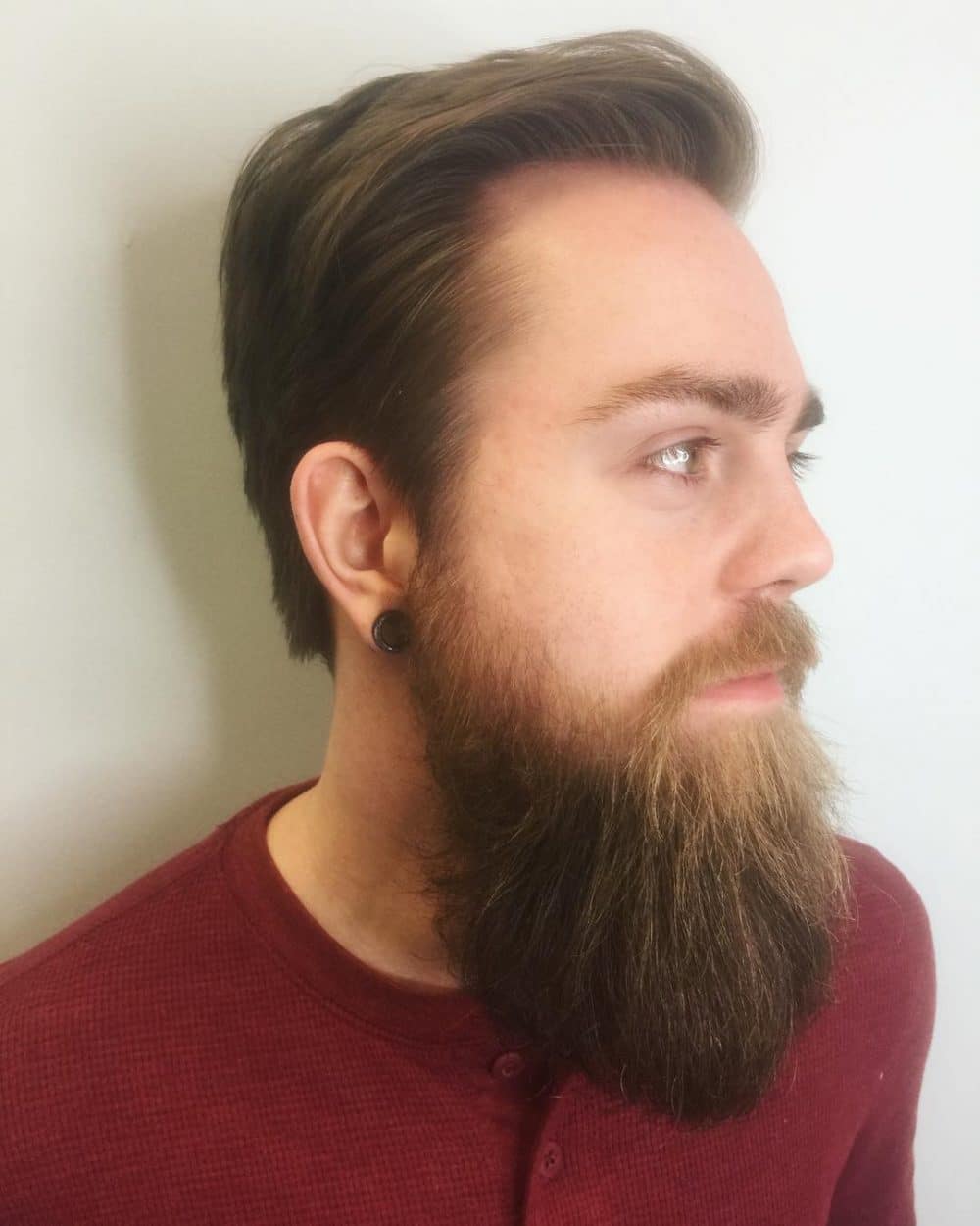 Brushed Back Hair with Long Beard
