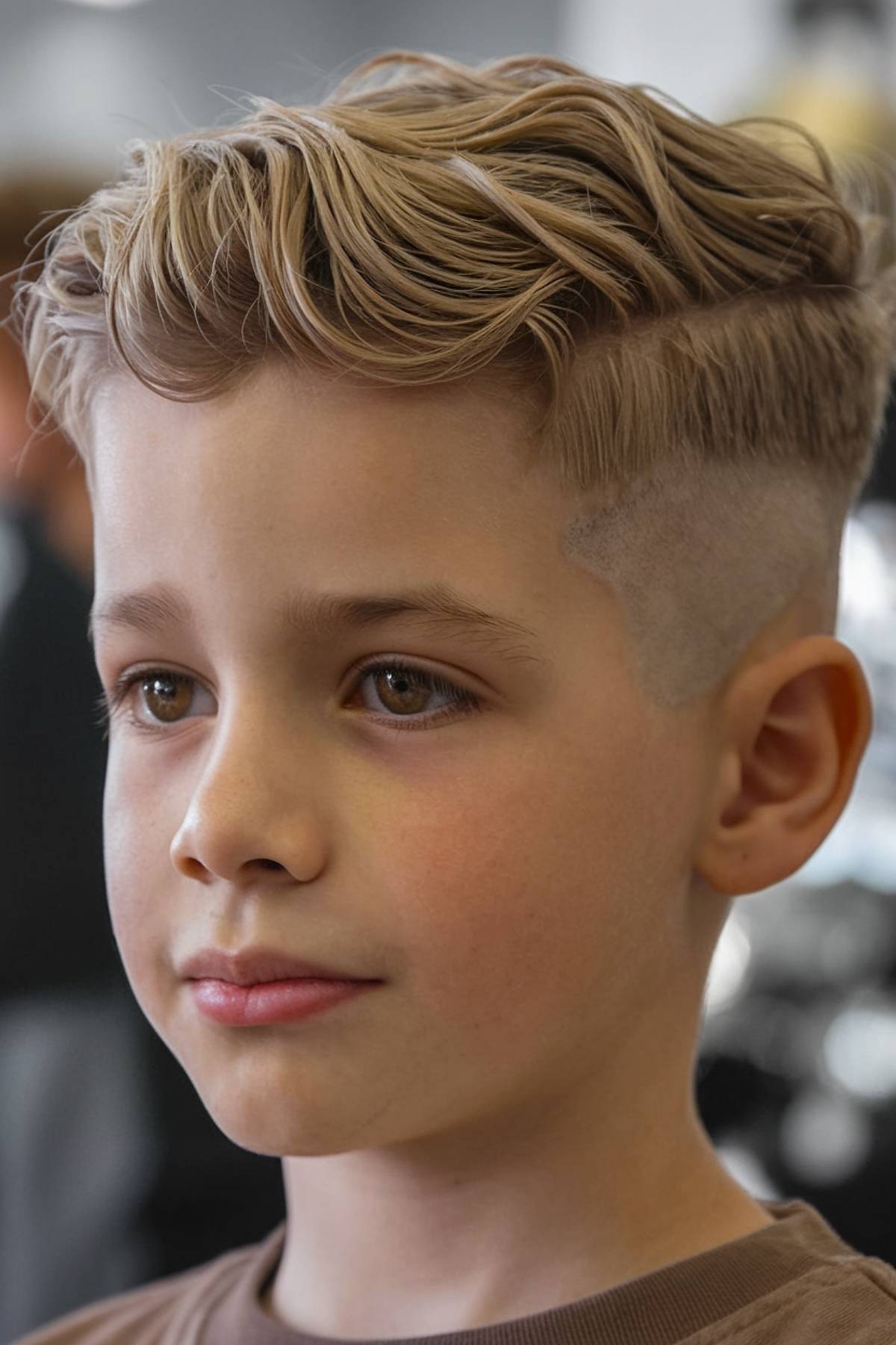 Tousled short haircut for boys