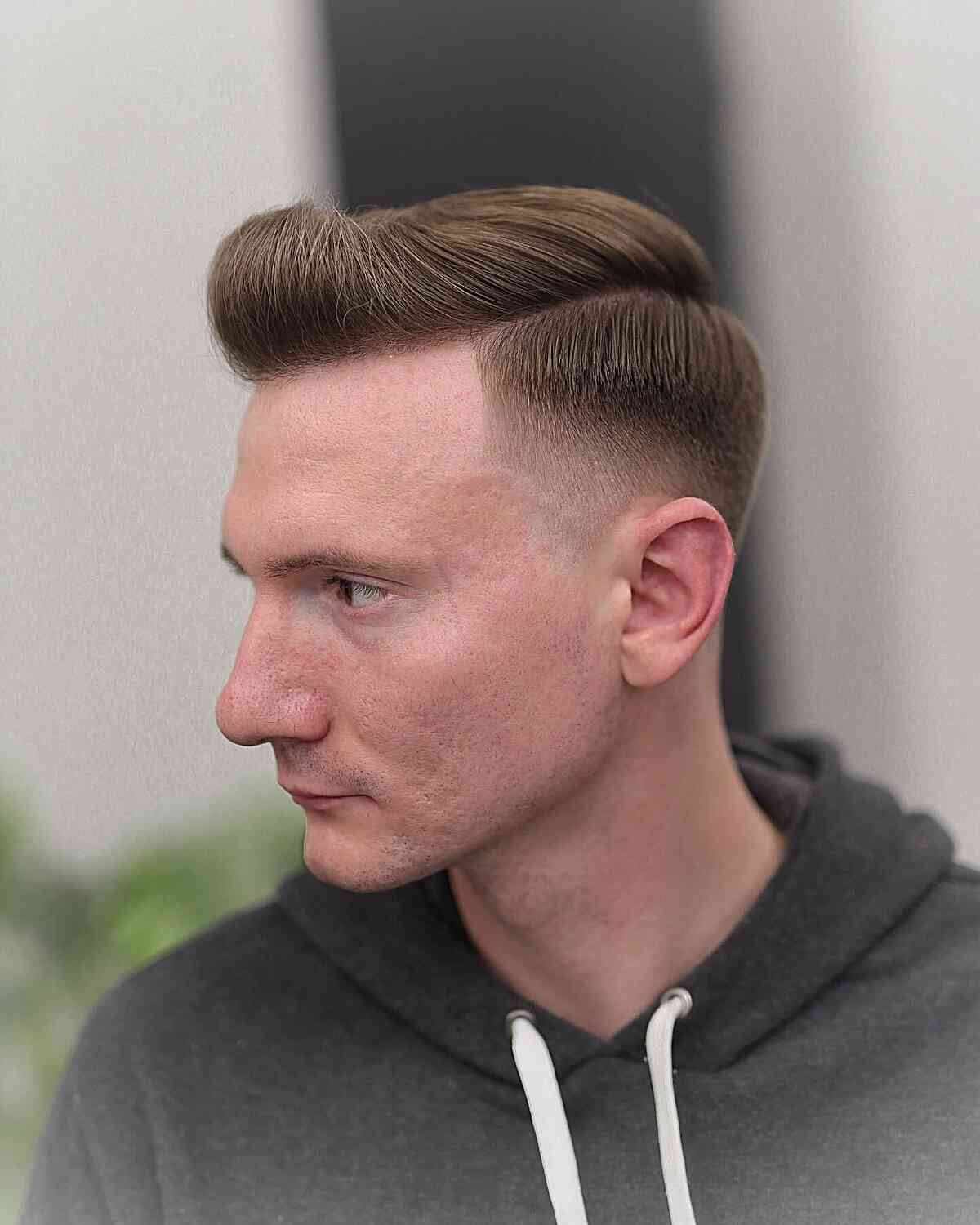 Quiff with a Hard Side Part for Men