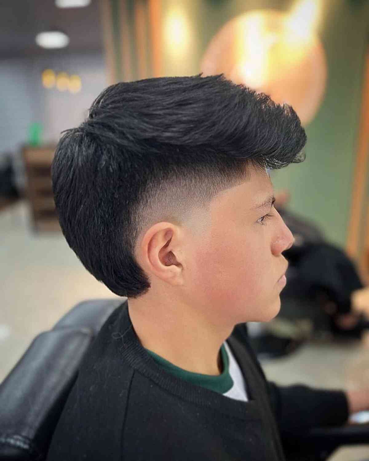 Quiff with Burst Faded Sides for young Boys