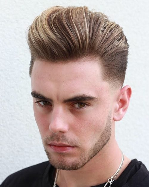 Quiff with Low Skin Fade