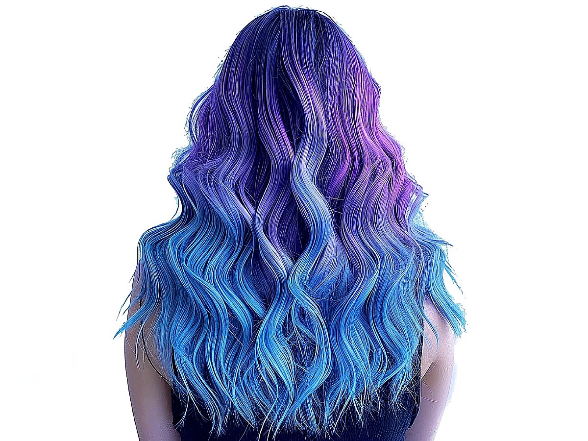 Radiant blue and purple hair colors