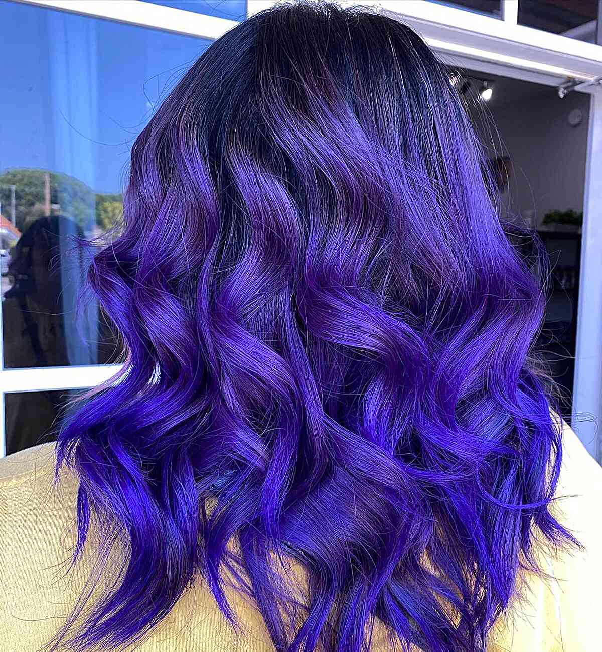 Radiant Purple Waves for women with thick mid-length hair
