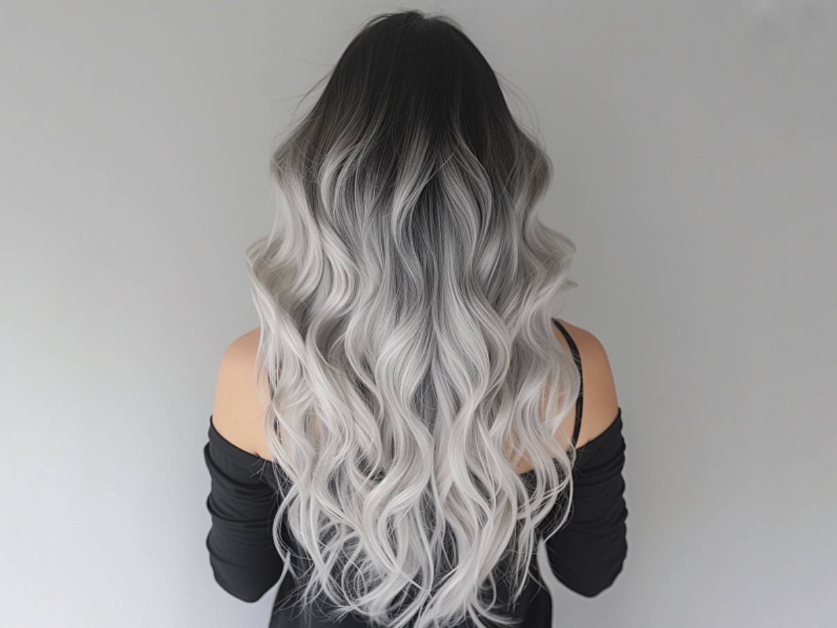 Radiant silver ombre hair colors