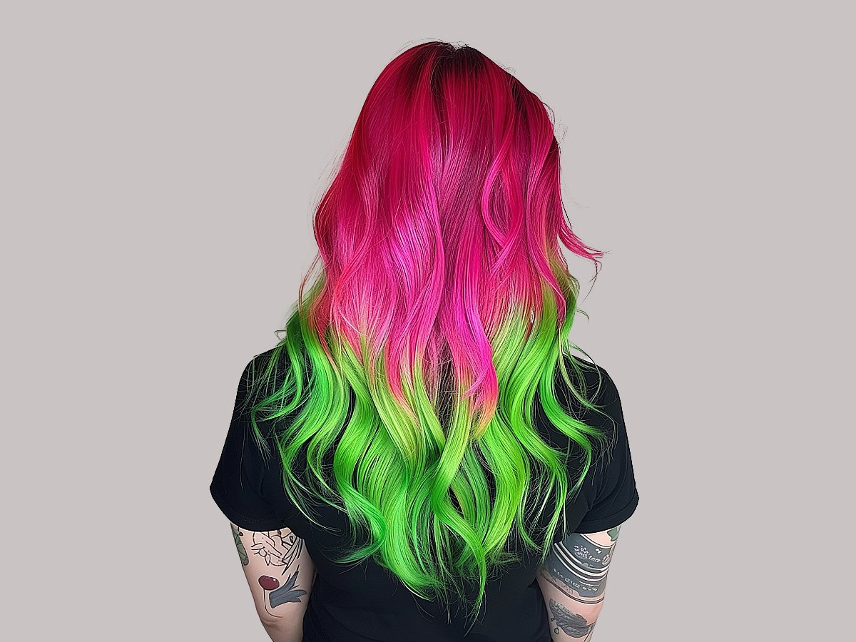 Radiant watermelon hair