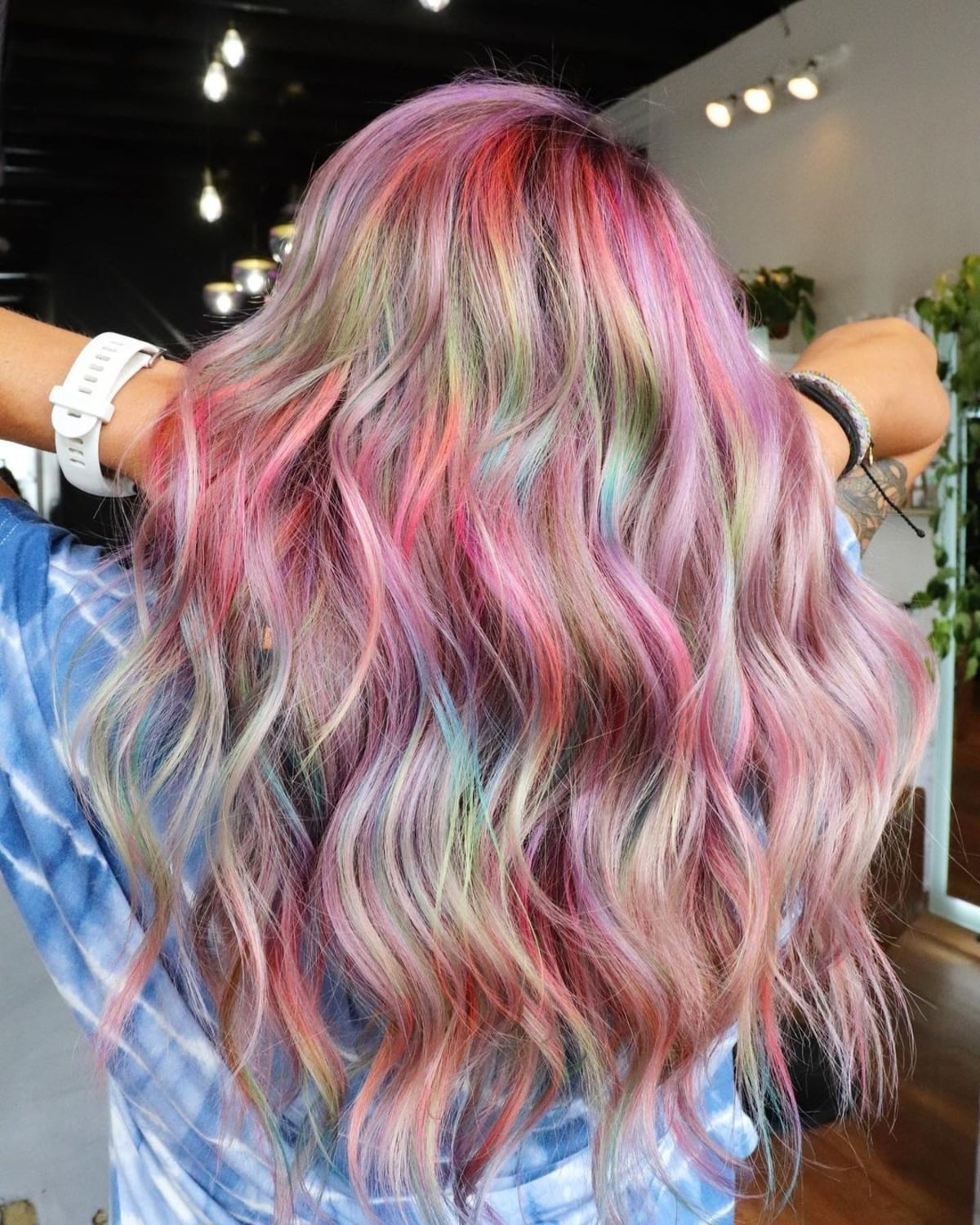 Rainbow balayage hair