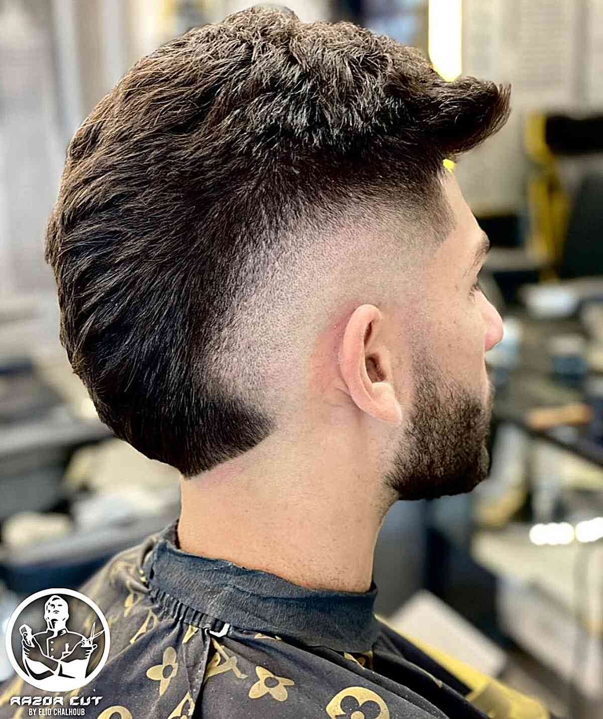 Razor Cut Burst Fade for Men with thick hair