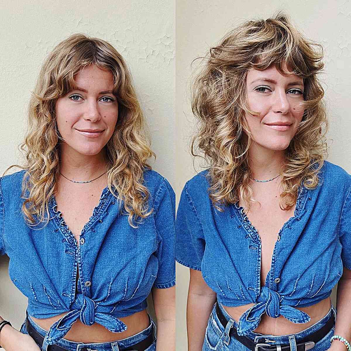 Razor Cut Iconic Shag for Curly Hair and for women with mid-length hair