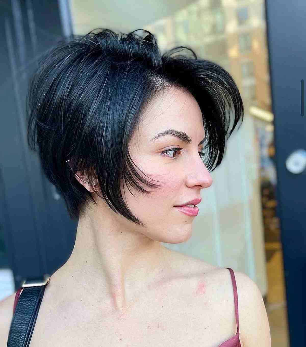 Razor Cut Shaggy Pixie with a Side Part