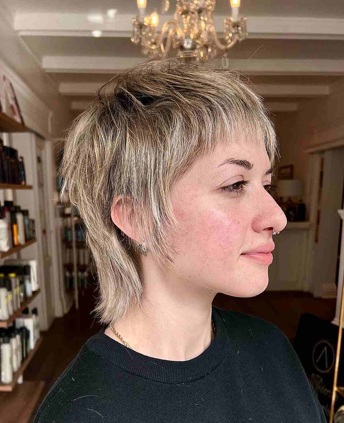 Razor Cut Shaggy Pixie Mullet for Short Hair