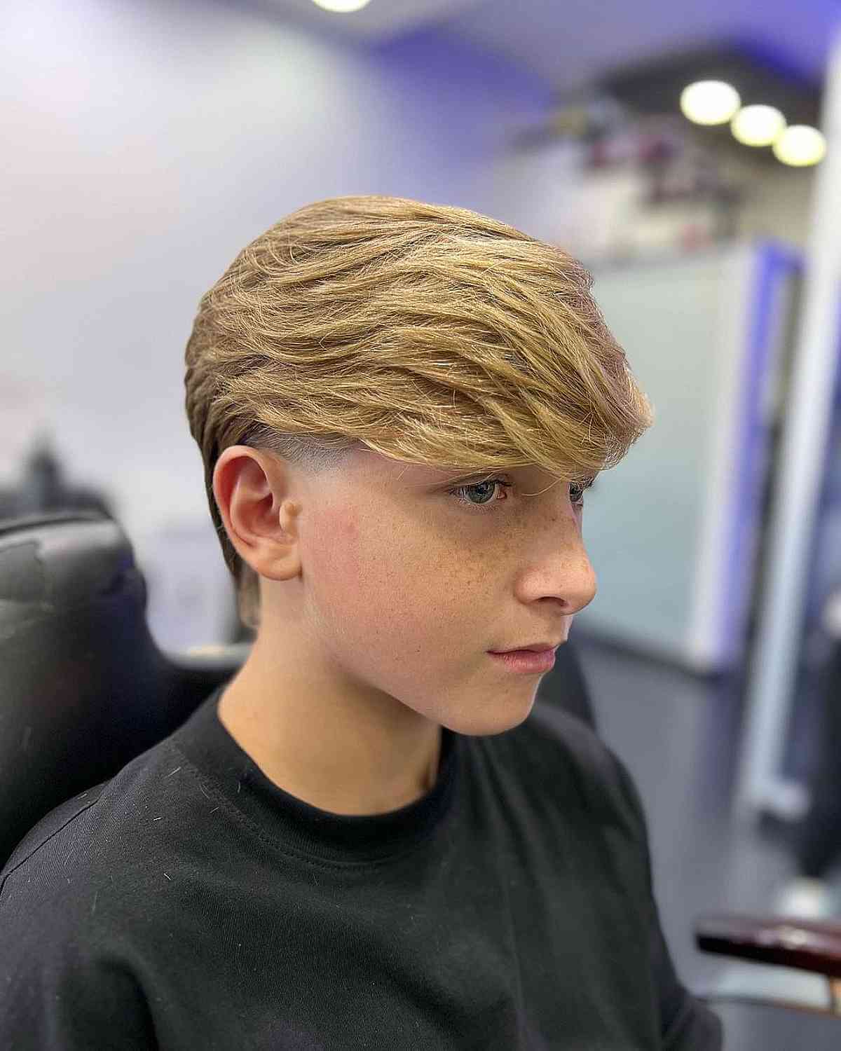 Razor Faded Side-Swept Top for Young Boys