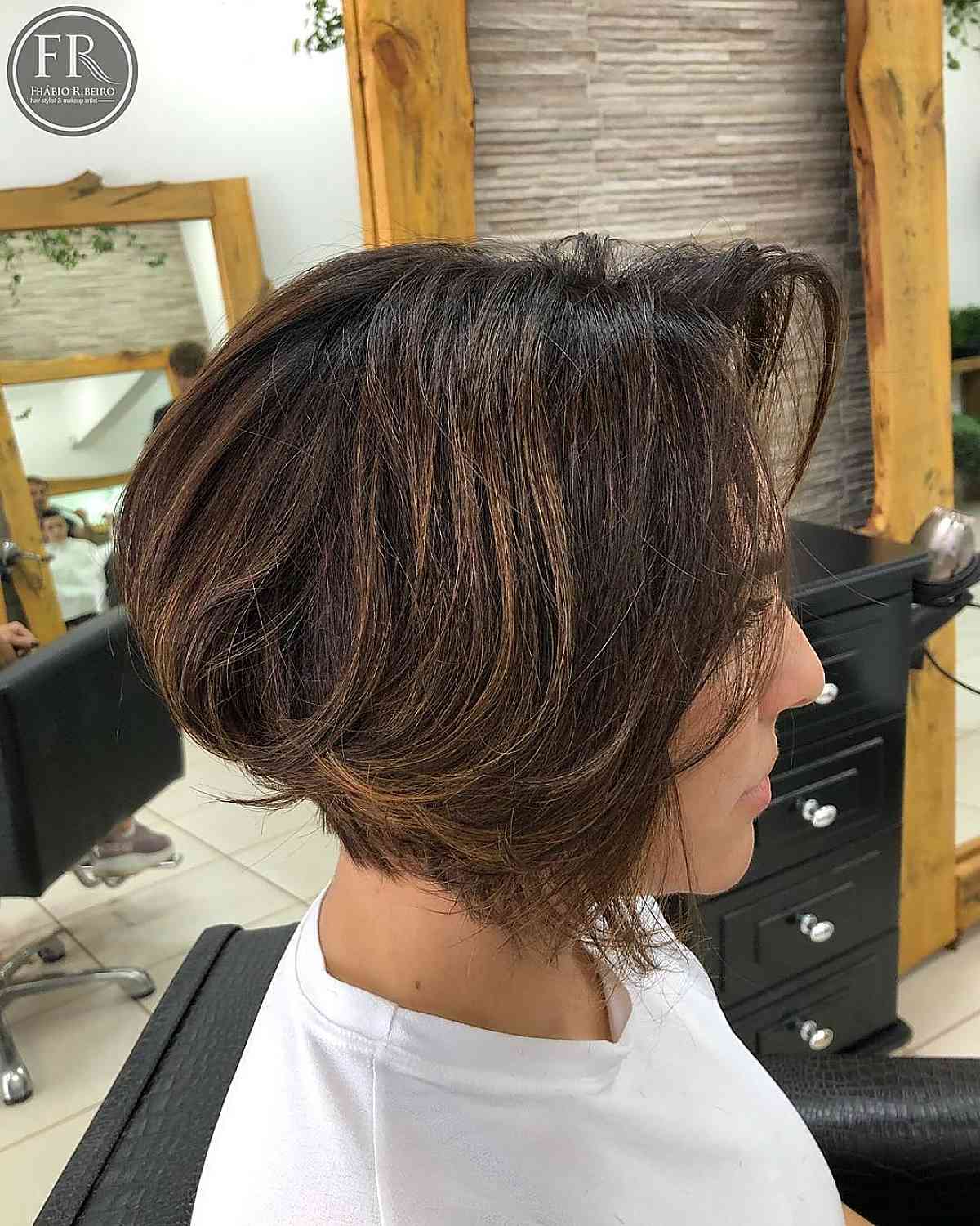 A really short layered bob haircut
