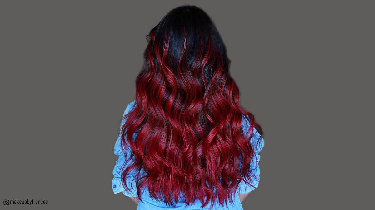 half red and half black hair color ideas