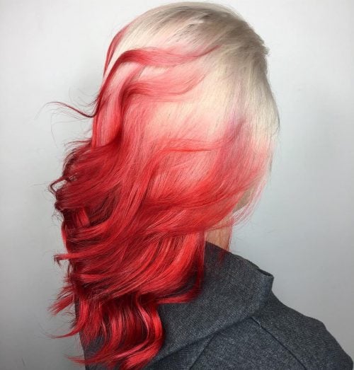 Side-Swept Red and Blonde