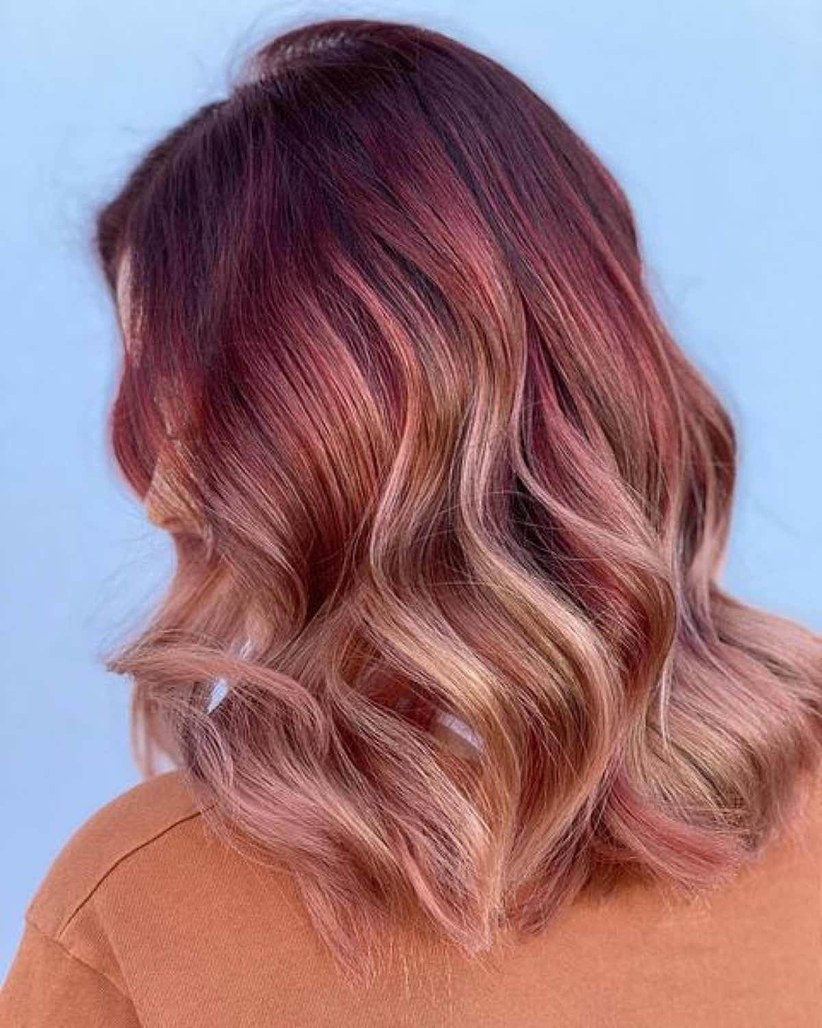 red and blonde ombre
