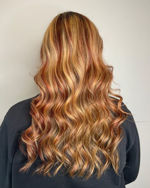 Red and Caramel Highlights