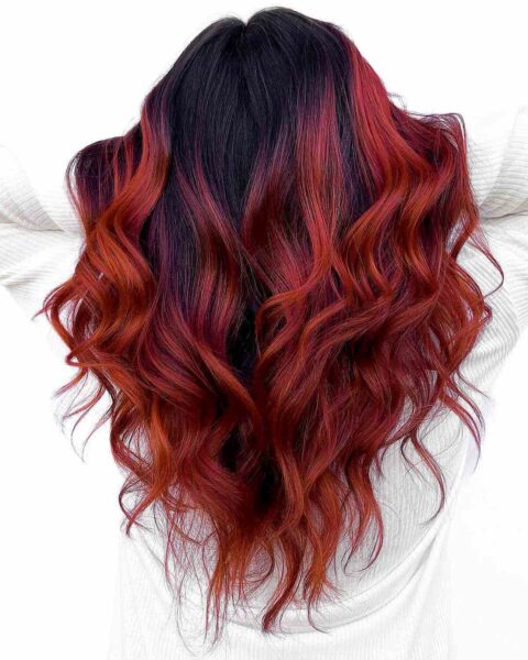 Red and Black Hair: Ombre, Balayage & Highlights