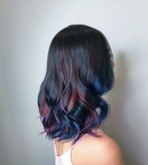 Red, Purple and Blue hair