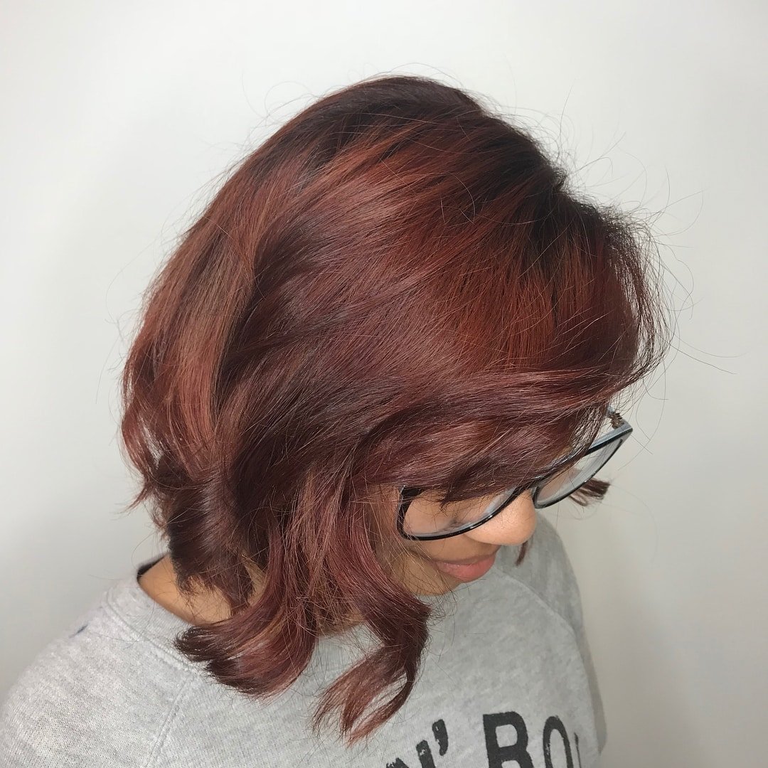 Red Brown On Medium Length Hair 