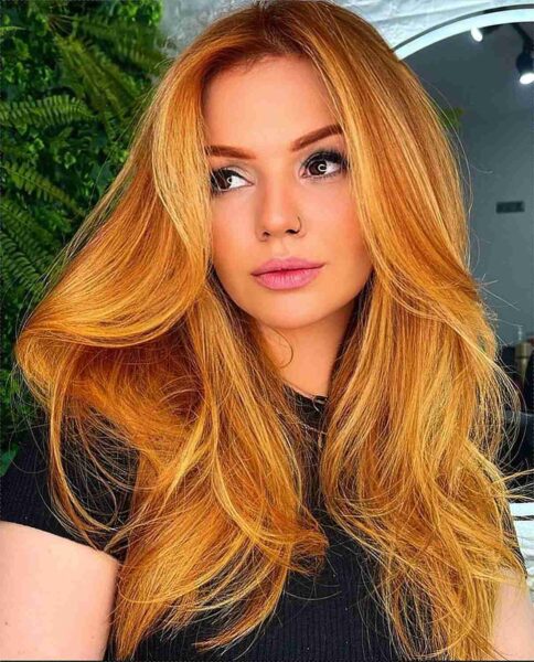 A Red Copper and Blonde Balayage