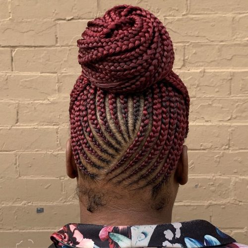 Red crochet box braids