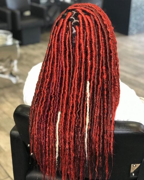 Bold Red Faux Locs