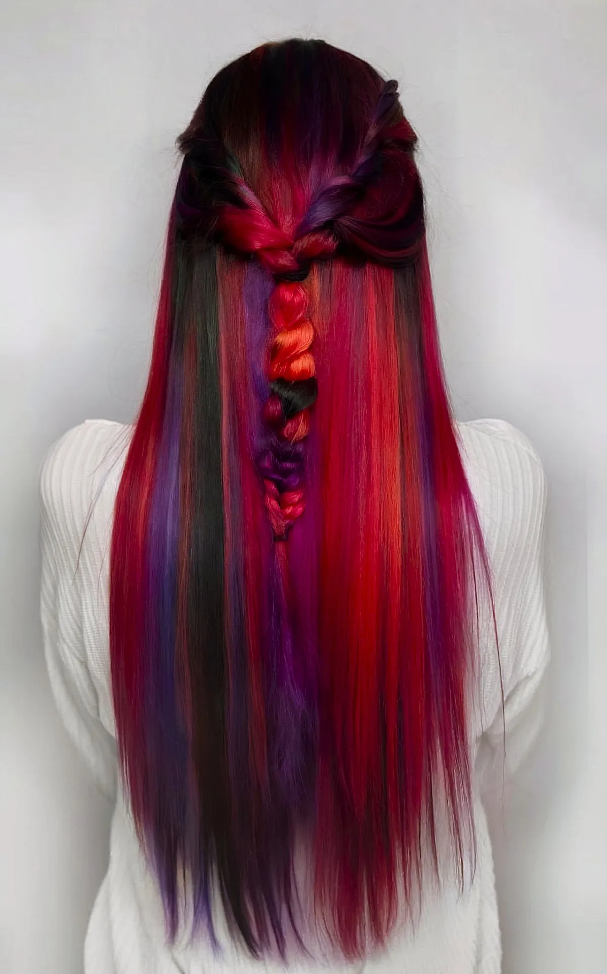 Red Hair with Purple Highlights