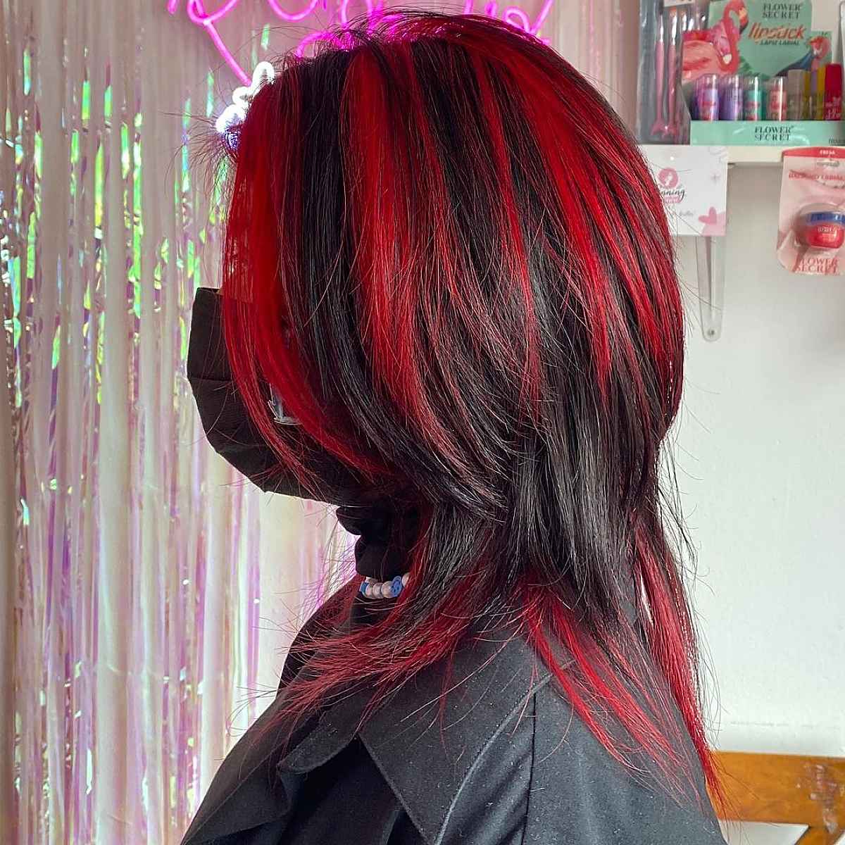 Red Highlights for Black Octopus Hair