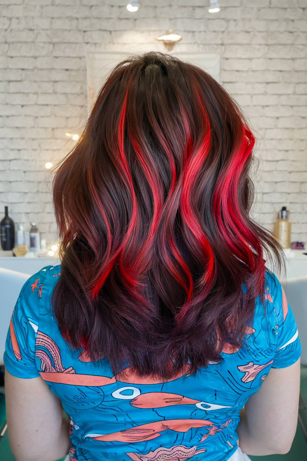 Red highlights for brunettes