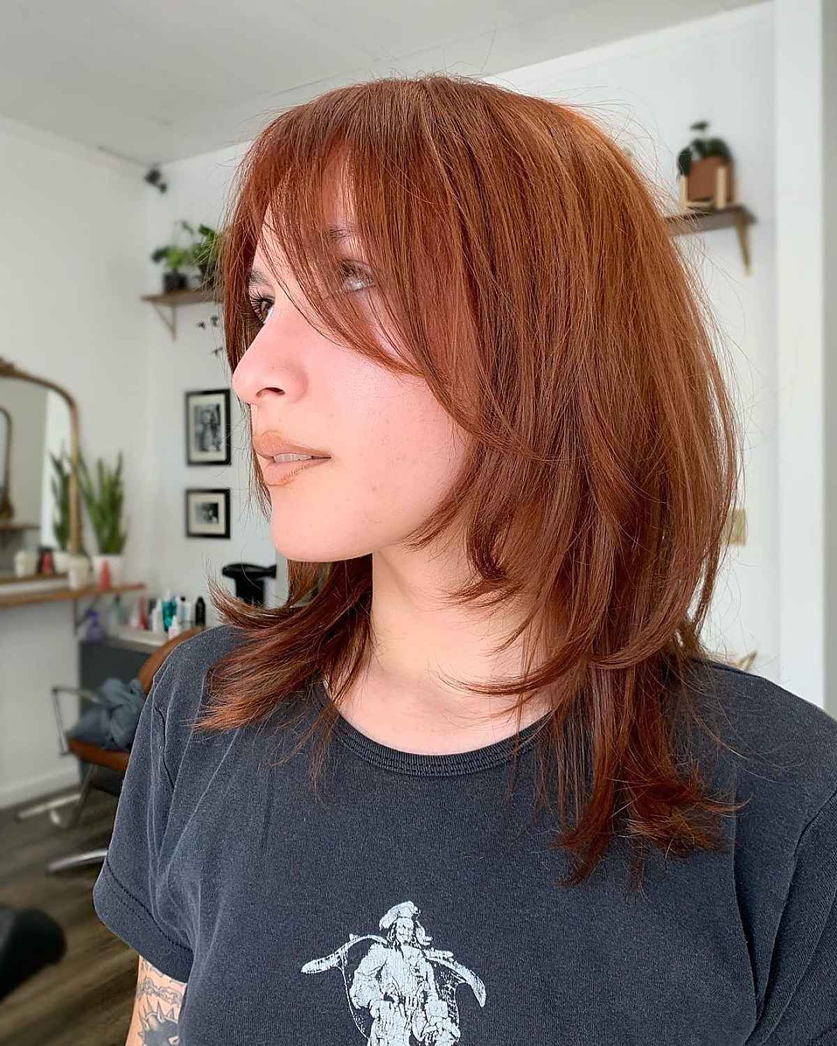 Red Medium-Length Hair with Layers