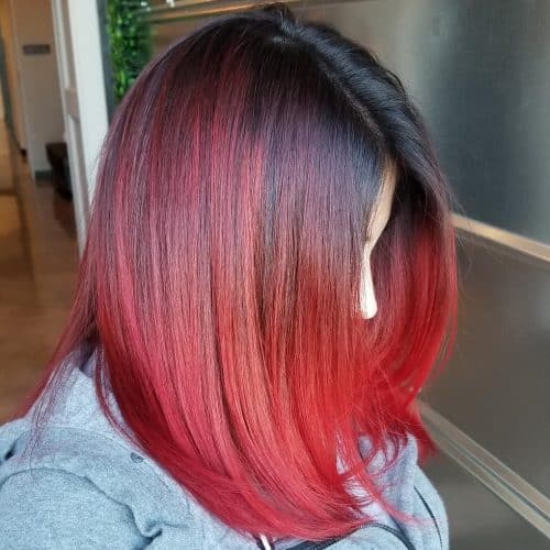 Red ombre on Black Hair