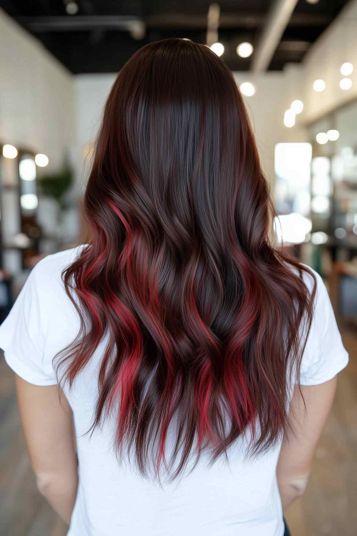 red peekaboo highlights for autumn