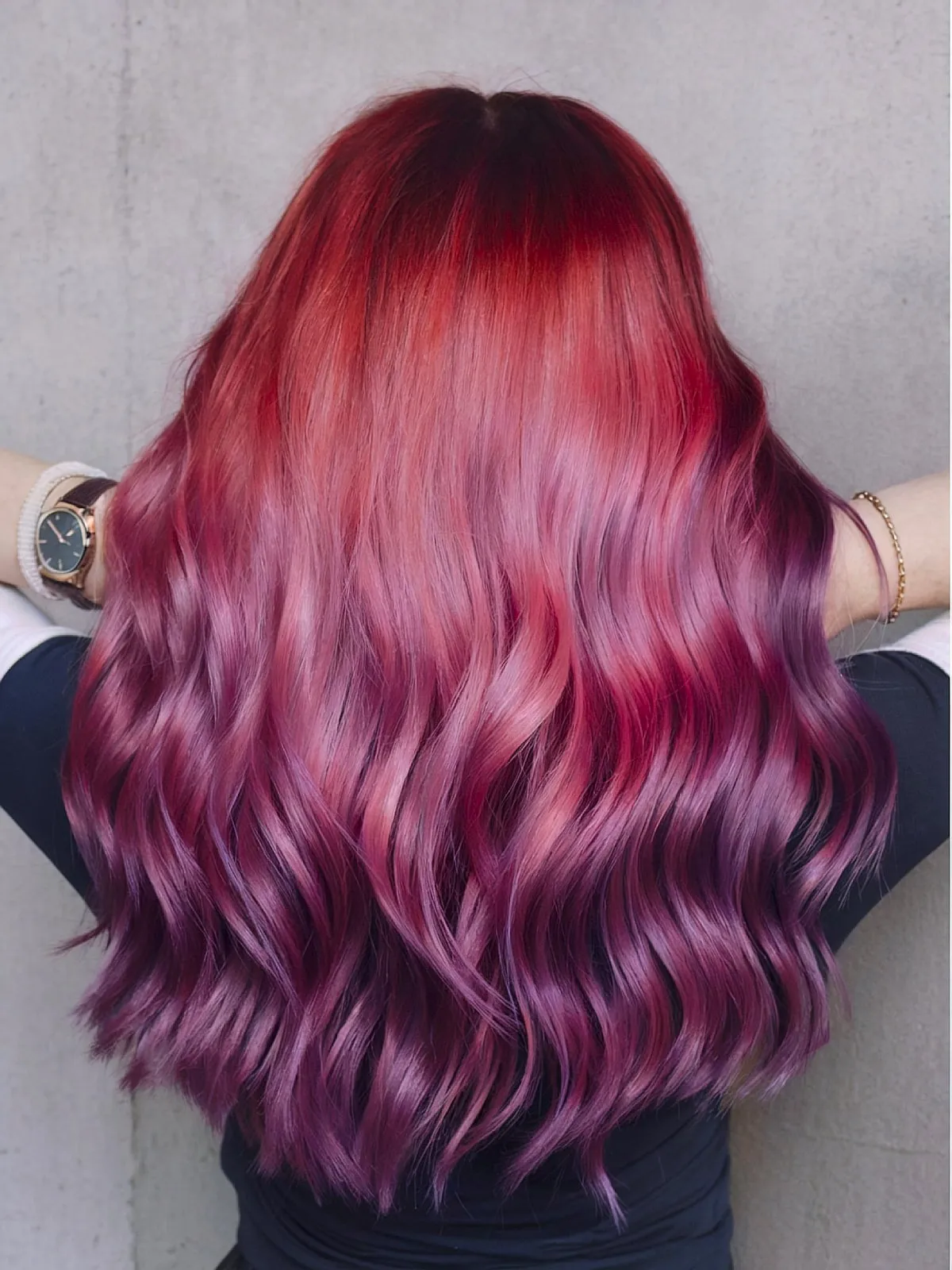 red dark purple ombre