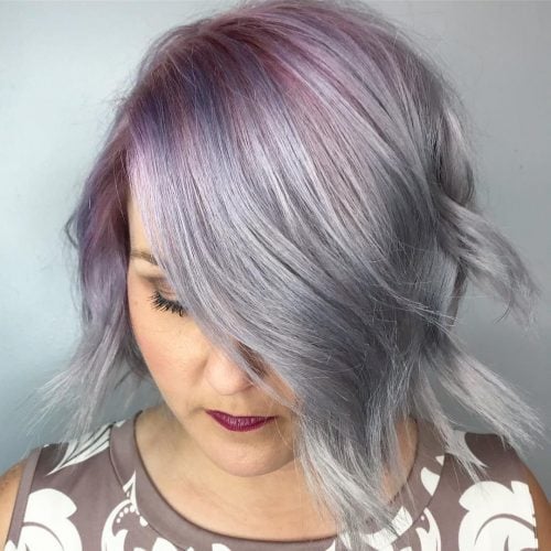 Red to silver ombre hair color
