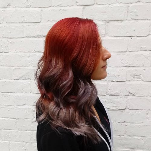 Red to Silver ombre