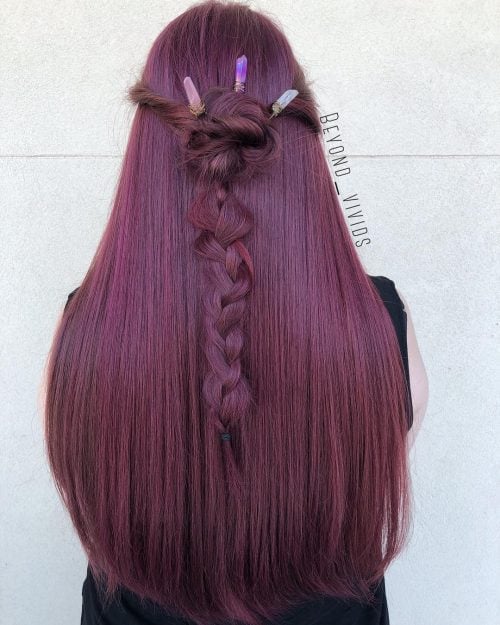 Red Violet on Long Hair