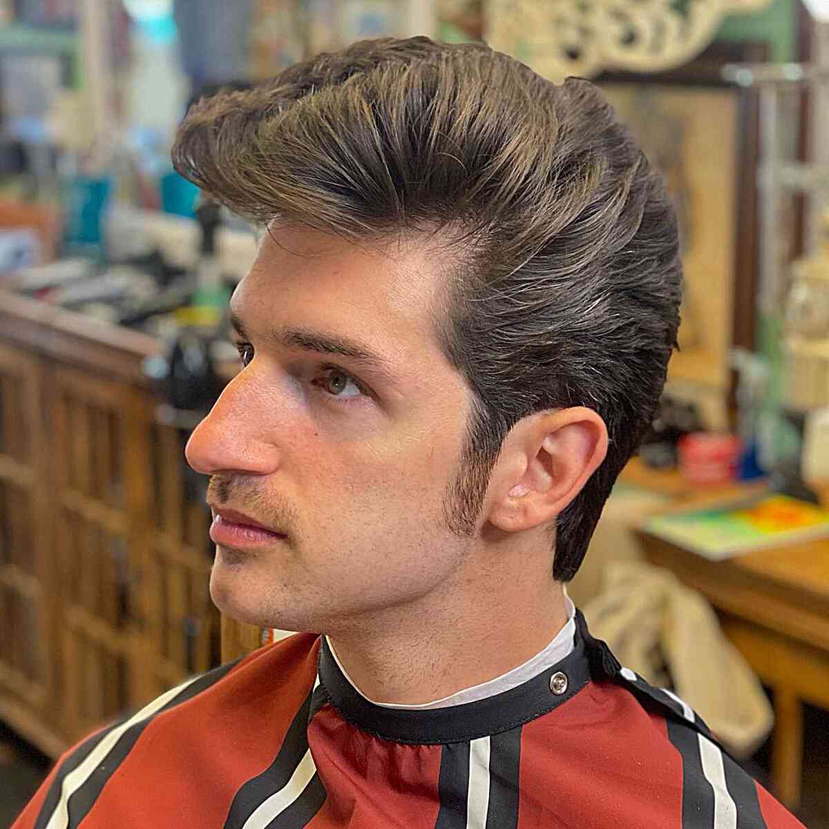 Retro Big Pompadour with Layers and Voluminous Style