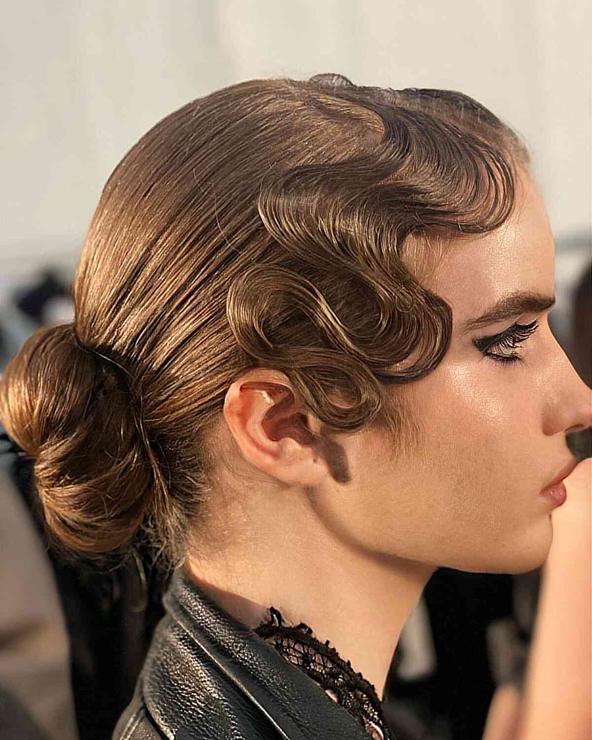 Retro Updo with Glam Waves for Discos