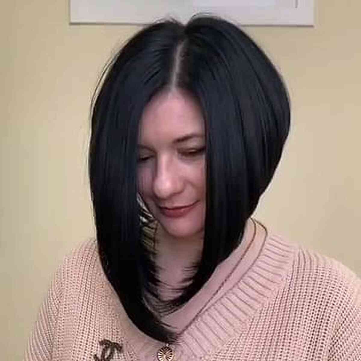 Rich Black Stacked A-Line Lob