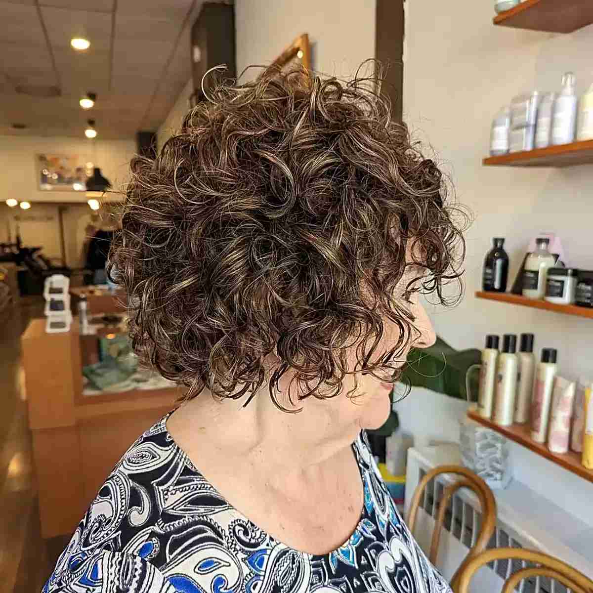 Rich Chocolate Brown for Older Women Over Sixty's Short Curls