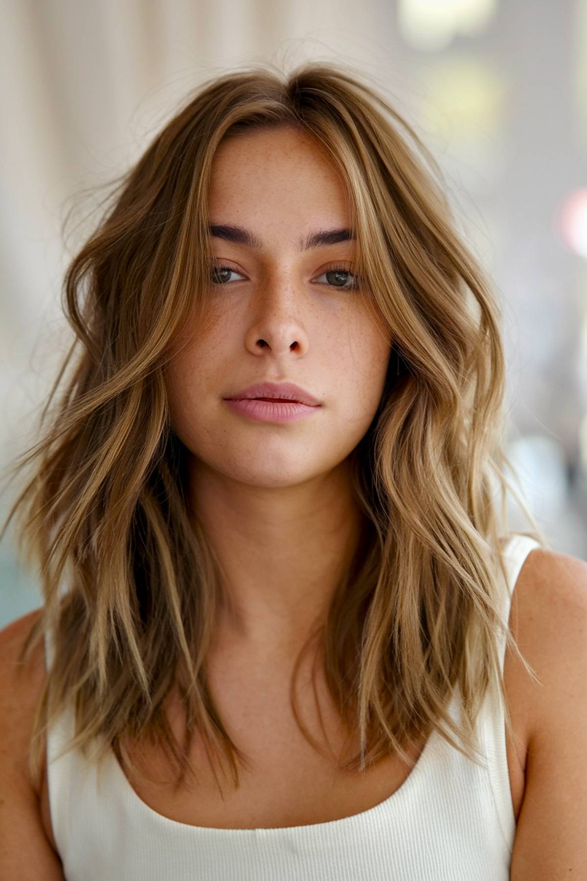 Ripplecut shag with loose, natural waves and layered texture, adding dimension to fine hair