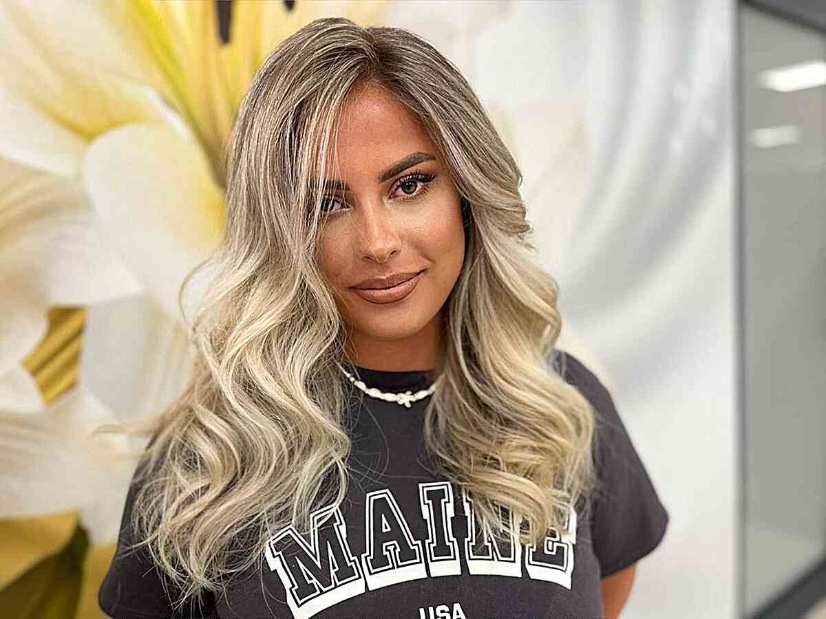 Romantic Blonde Balayage with a Root Melt