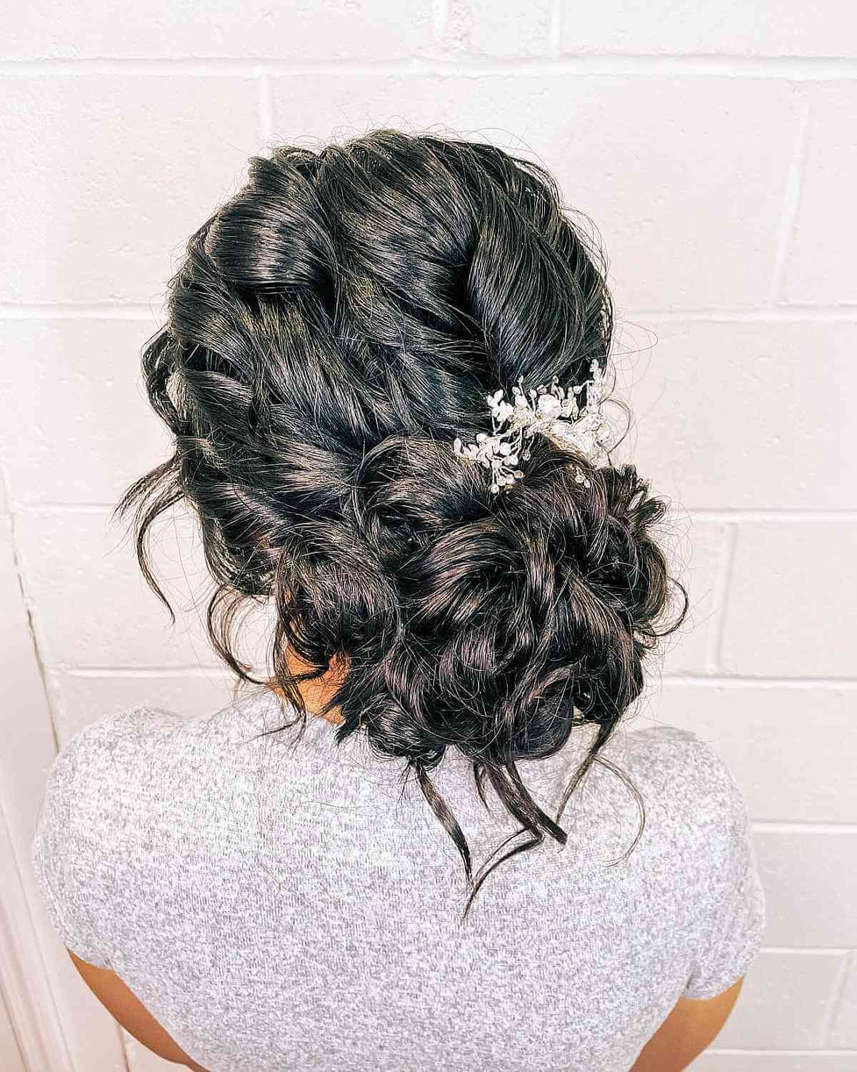 Romantic Curly Low Updo
