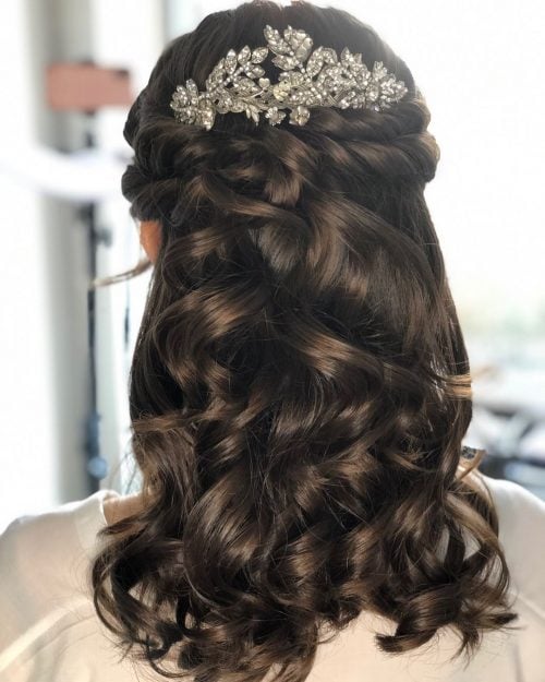 Romantic Half Up with Hairpiece
