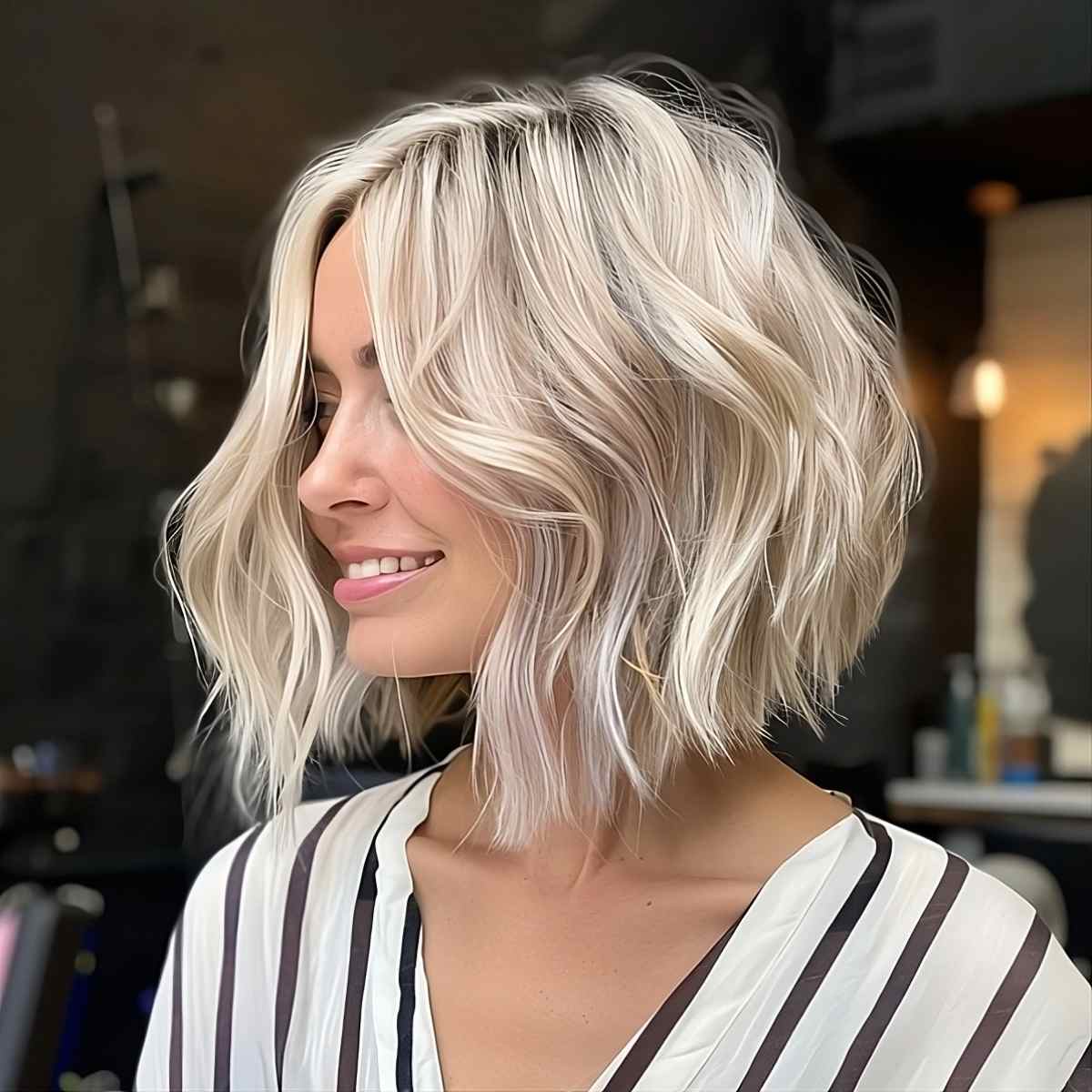 Romantic Inverted Bob with Shorter Back