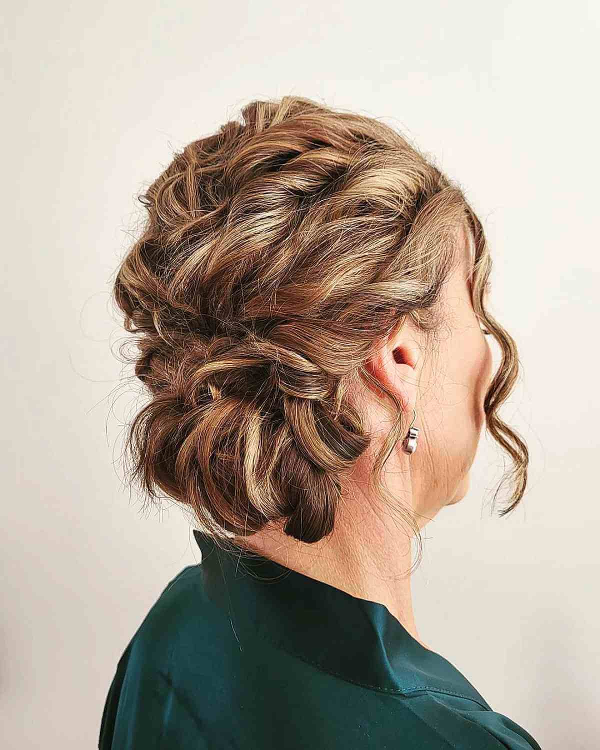 Romantic Loose Updo for 50-year-Old Women